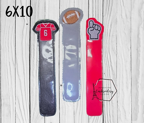 Football Trio Nail File Holder Embroidery Design - 6x10